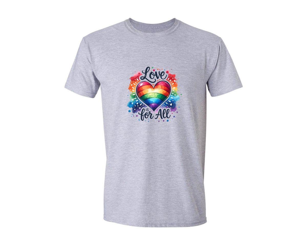 brand:Generic|color:Sports Grey / Athletic Heather|Love Is For All Lgbt Pride Month Graphic T-Shirt