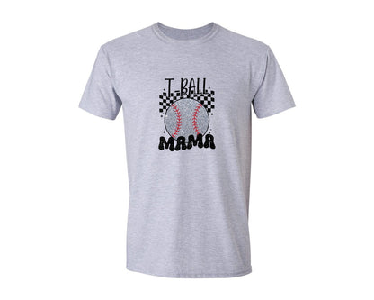 brand:Generic|color:Sports Grey / Athletic Heather|Retro T Ball Mama Glitter Baseball Graphic T-Shirt