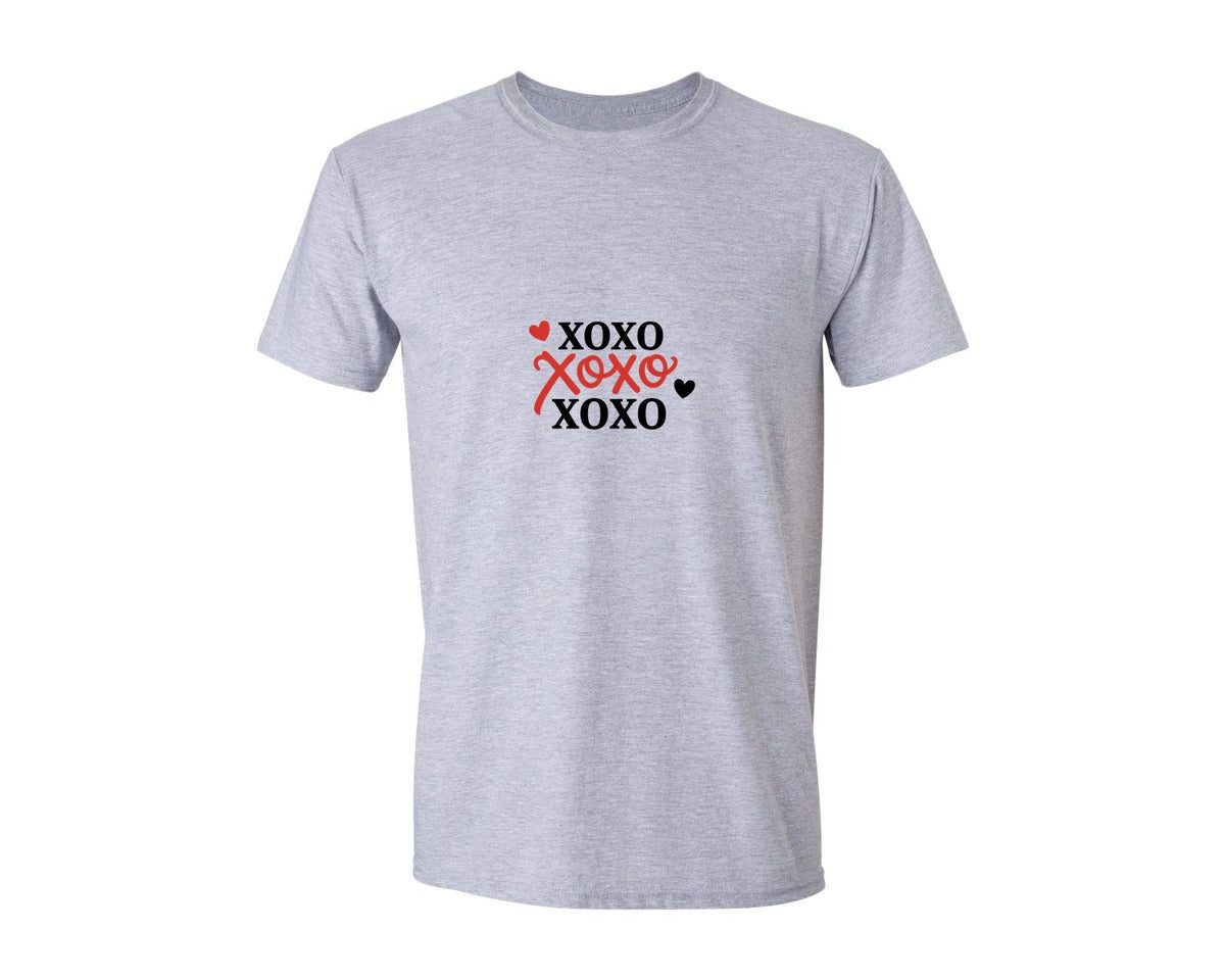 brand:Generic|color:Sports Grey / Athletic Heather|Xoxo Hearts Valentines Day 3 Graphic T-Shirt