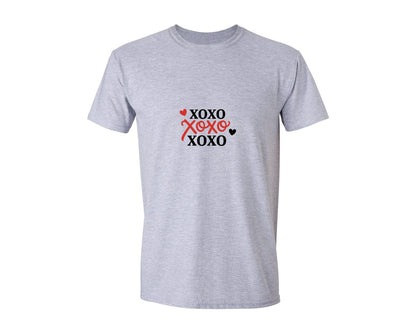 brand:Generic|color:Sports Grey / Athletic Heather|Xoxo Hearts Valentines Day 3 Graphic T-Shirt
