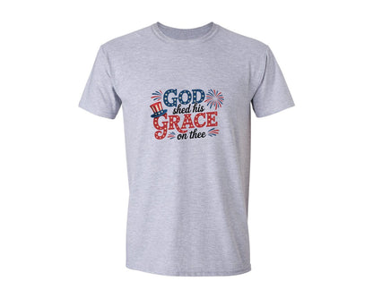 brand:Generic|color:Sports Grey / Athletic Heather|God Shed His Grace Patriotic 2 Graphic T-Shirt