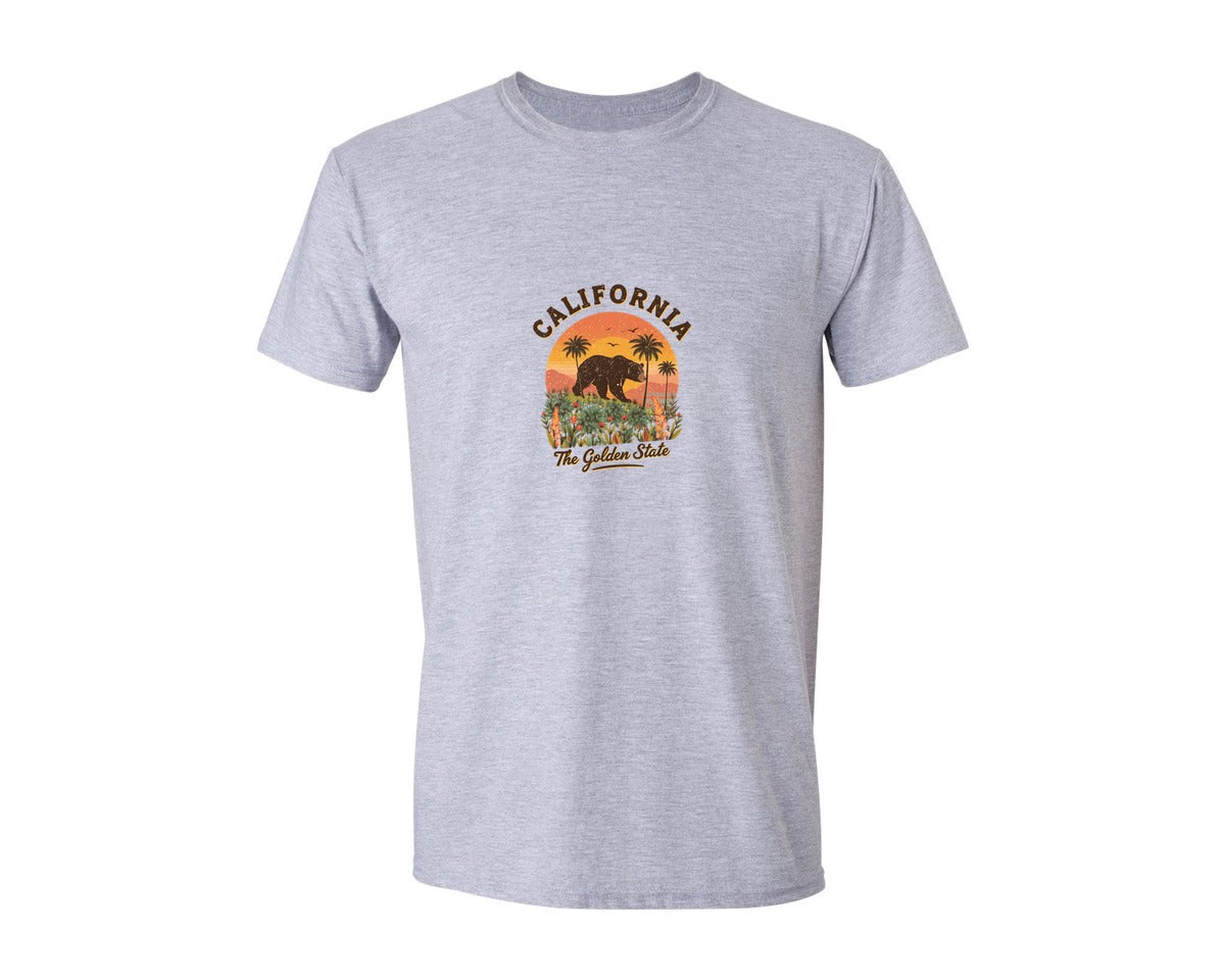 brand:Generic|color:Sports Grey / Athletic Heather|California The Golden State 3 Graphic T-Shirt