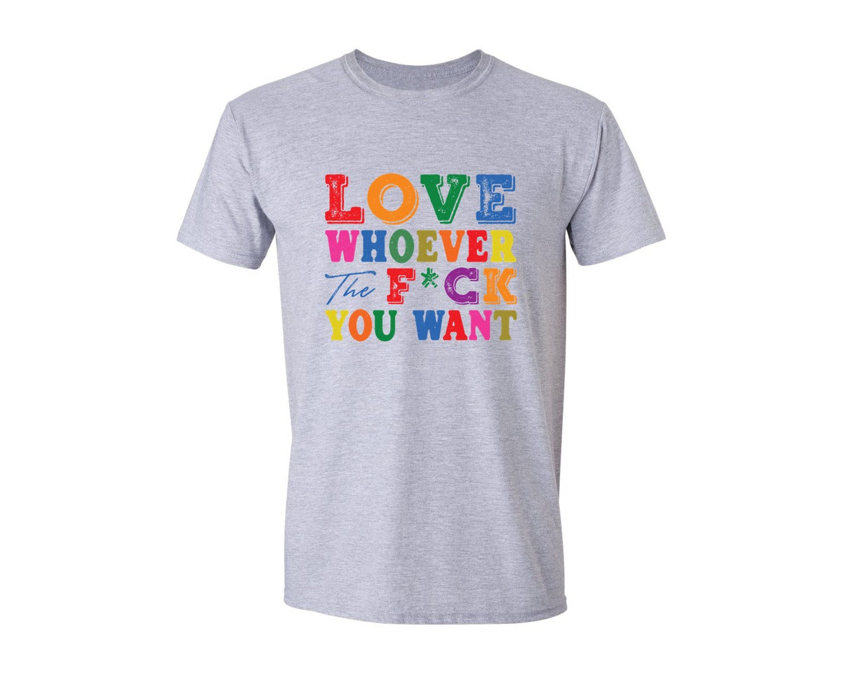 brand:Generic|color:Sports Grey / Athletic Heather|Love Whoever Funny Graphic T-Shirt