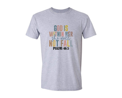 brand:Generic|color:Sports Grey / Athletic Heather|God Is Within Her Psalms 465 Graphic T-Shirt