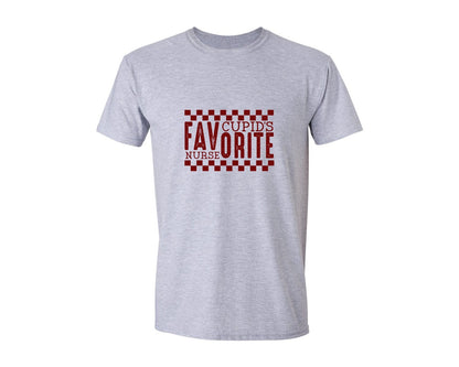 brand:Generic|color:Sports Grey / Athletic Heather|Cupids Favorite Nurse Valentine 4 Graphic T-Shirt