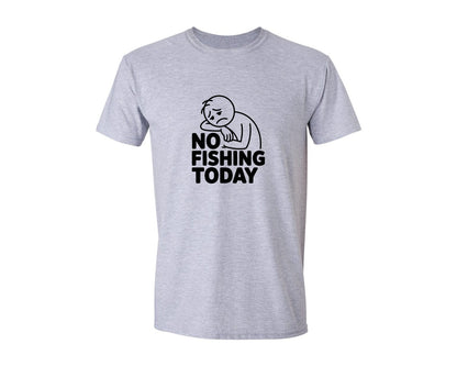 brand:Generic|color:Sports Grey / Athletic Heather|No Fishing Today Funny Fishing Lover Graphic T-Shirt