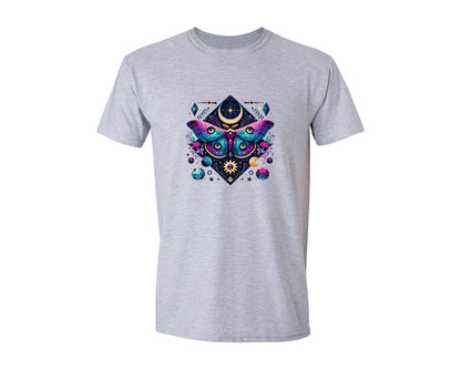 brand:Generic|color:Sports Grey / Athletic Heather|Luna Moth Moon Phases Witchy Graphic T-Shirt