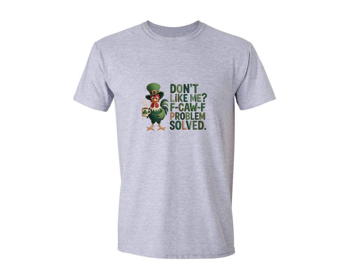 brand:Generic|color:Sports Grey / Athletic Heather|F Caw F St Patricks Day Funny Rooster 4 Graphic T-Shirt