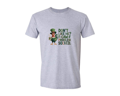 brand:Generic|color:Sports Grey / Athletic Heather|F Caw F St Patricks Day Funny Rooster 4 Graphic T-Shirt