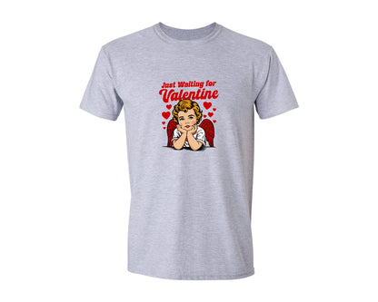 brand:Generic|color:Sports Grey / Athletic Heather|Just Waiting For Valentine Cupid 2 Graphic T-Shirt