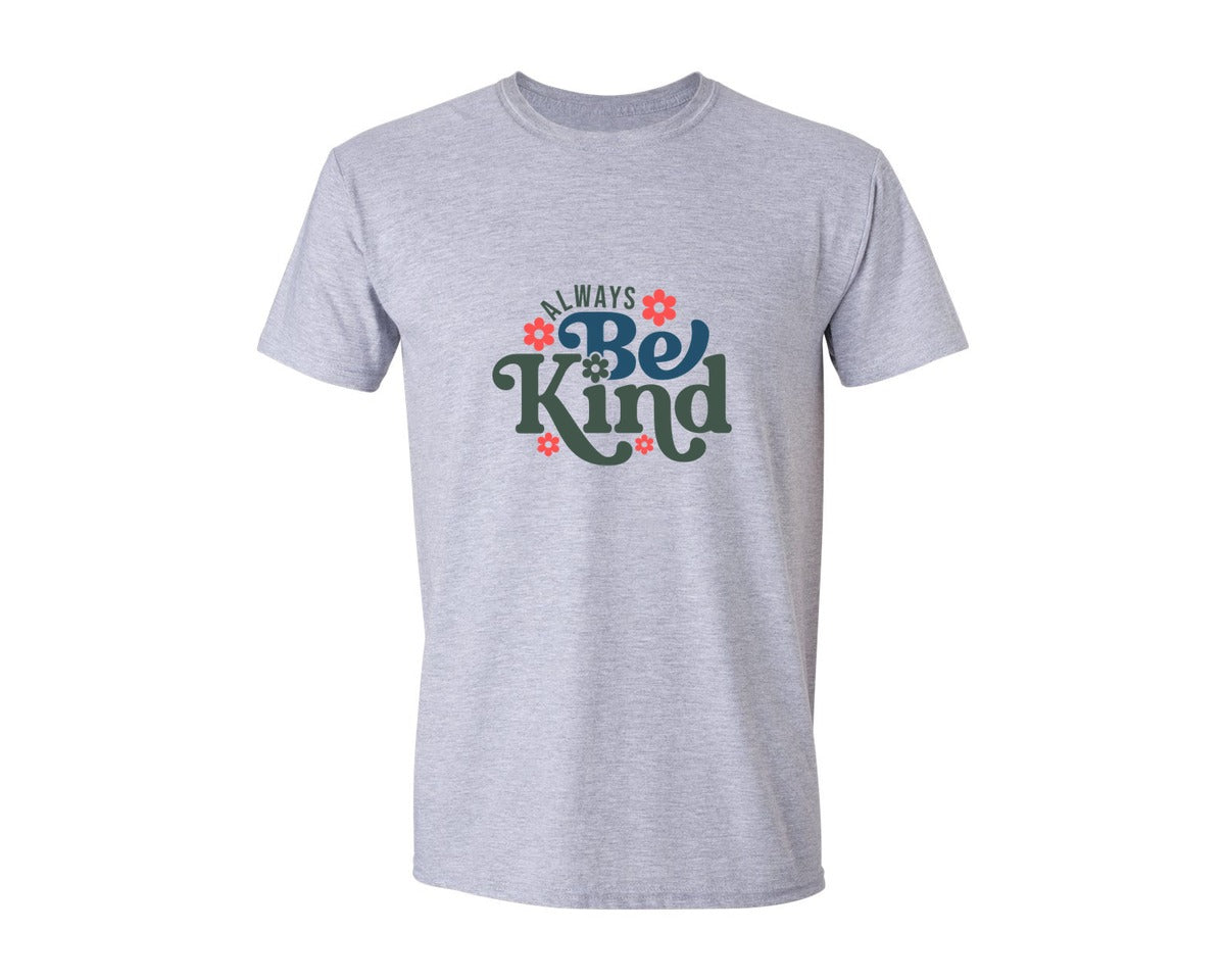 brand:Generic|color:Sports Grey / Athletic Heather|Inspirational Always Be Kind Graphic T-Shirt