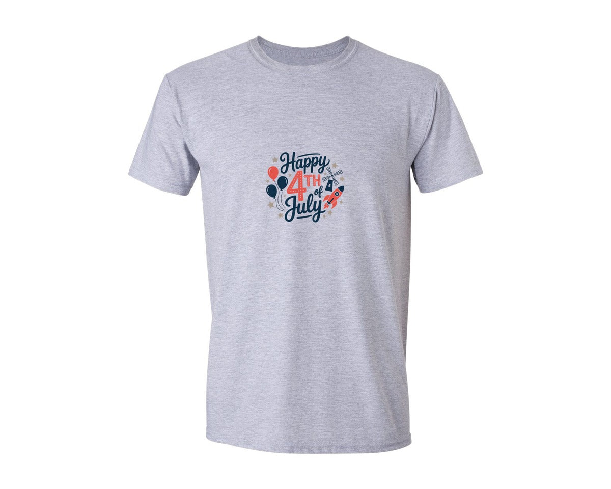 brand:Generic|color:Sports Grey / Athletic Heather|Happy 4Th Of July 11 Graphic T-Shirt