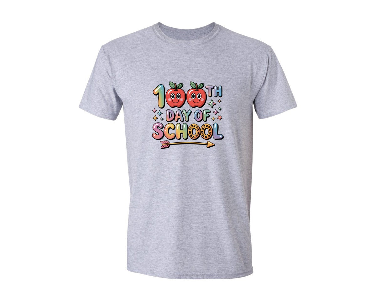 brand:Generic|color:Sports Grey / Athletic Heather|100Th Day Of School 6 Graphic T-Shirt