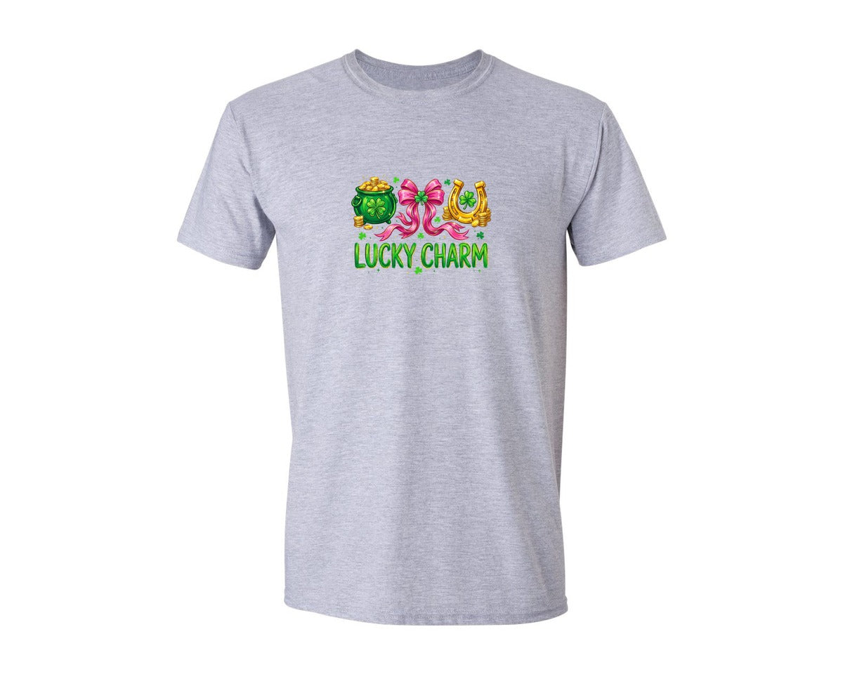 brand:Generic|color:Sports Grey / Athletic Heather|Lucky Charm St Patricks Day 3 Graphic T-Shirt