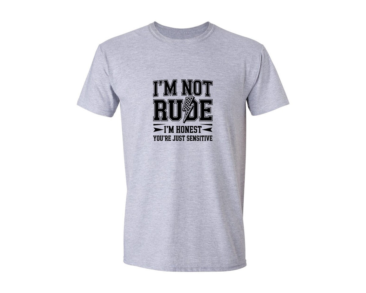 brand:Generic|color:Sports Grey / Athletic Heather|Funny Im Not Rude Sarcastic Graphic T-Shirt