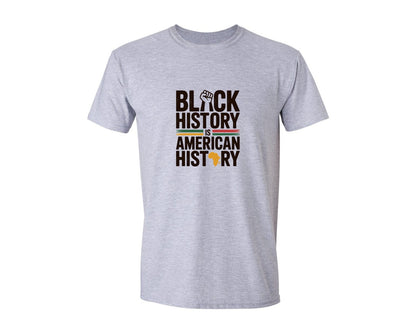 brand:Generic|color:Sports Grey / Athletic Heather|Black History Month American History Graphic T-Shirt