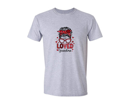 brand:Generic|color:Sports Grey / Athletic Heather|One Loved Grandma Valentine Graphic T-Shirt