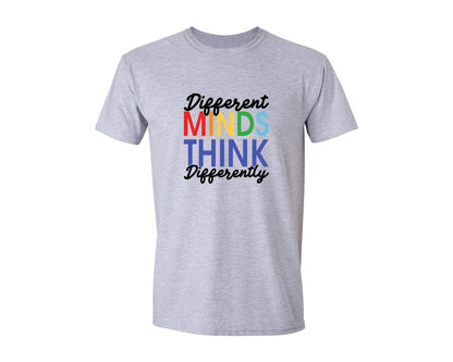 brand:Generic|color:Sports Grey / Athletic Heather|Different Minds Autism T Shirt Graphic T-Shirt
