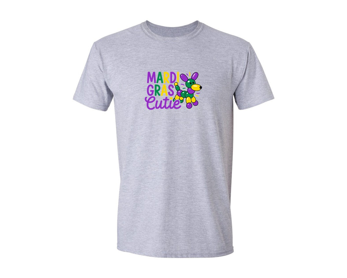 brand:Generic|color:Sports Grey / Athletic Heather|Kids Mardi Gras Cutie T Shirt Design Graphic T-Shirt