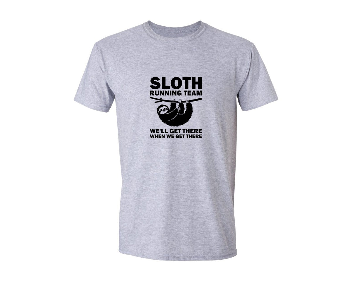brand:Generic|color:Sports Grey / Athletic Heather|Sloth Running Team T Shirt 2 Graphic T-Shirt