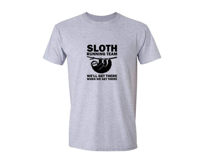 brand:Generic|color:Sports Grey / Athletic Heather|Sloth Running Team T Shirt 2 Graphic T-Shirt