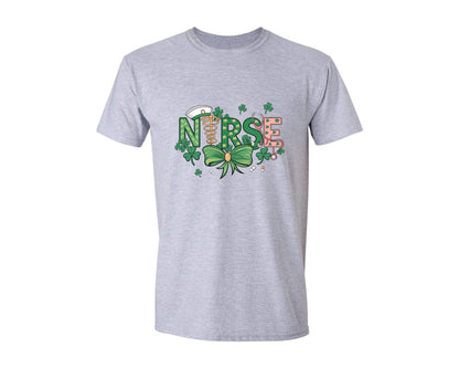 brand:Generic|color:Sports Grey / Athletic Heather|St Patricks Day Nurse Lucky Nurse 6 Graphic T-Shirt