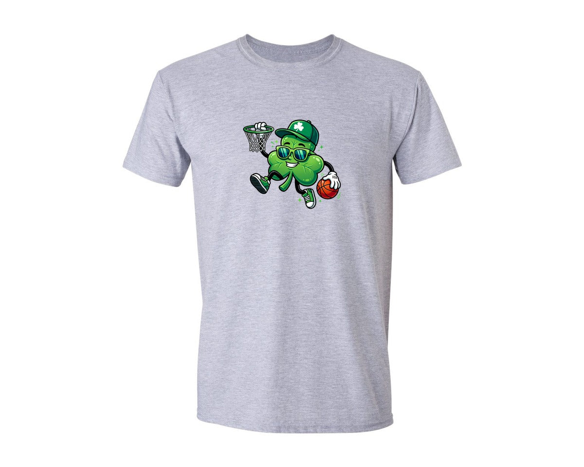 brand:Generic|color:Sports Grey / Athletic Heather|Shamrock Basketball St Patricks Graphic T-Shirt