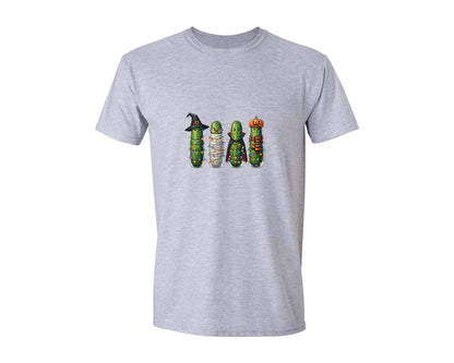 brand:Generic|color:Sports Grey / Athletic Heather|Funny Halloween Pickle Graphic T-Shirt