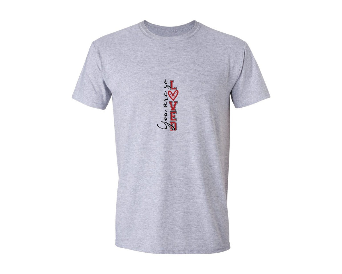 brand:Generic|color:Sports Grey / Athletic Heather|You Are So Loved Svgchristian Graphic T-Shirt