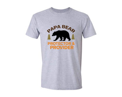 brand:Generic|color:Sports Grey / Athletic Heather|Papa Bear Protector Provider Graphic T-Shirt