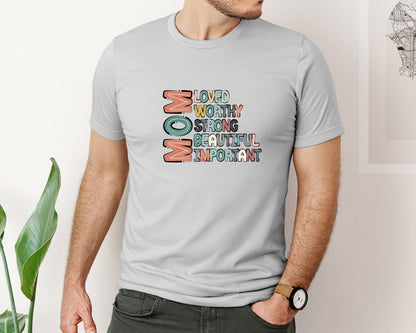 brand:Bella Canvas|color:Sports Grey / Athletic Heather|Mom Mothers Day Design Graphic T-Shirt