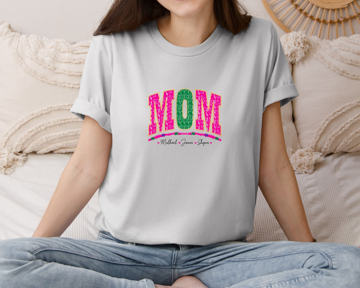 brand:Bella Canvas|color:Sports Grey / Athletic Heather|Mom Mom Cube Graphic T-Shirt
