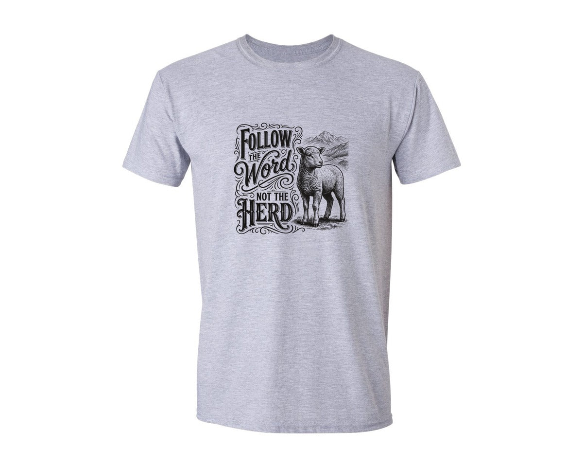 brand:Generic|color:Sports Grey / Athletic Heather|Follow The Word Not The Herd 10 Graphic T-Shirt
