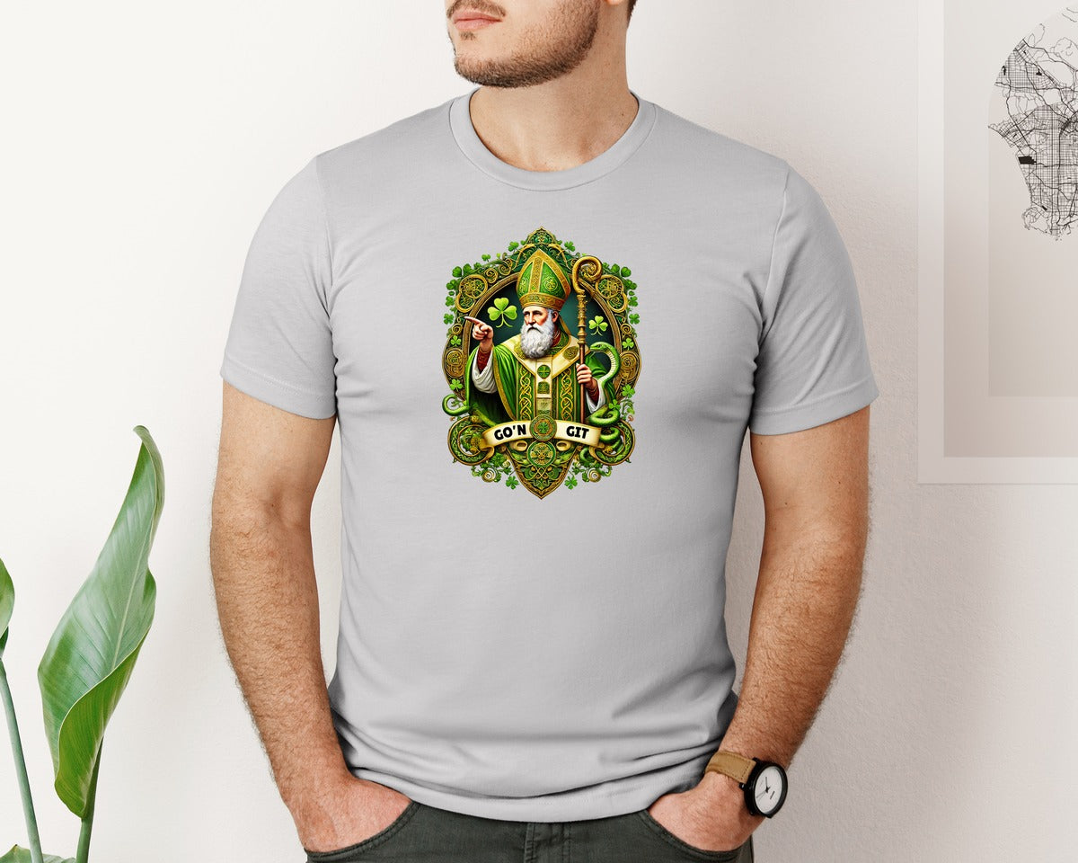 brand:Bella Canvas|color:Sports Grey / Athletic Heather|St Patricks Day Saint Patrick Graphic T-Shirt