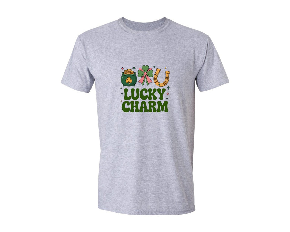 brand:Generic|color:Sports Grey / Athletic Heather|Lucky Charm St Patricks Day 8 Graphic T-Shirt