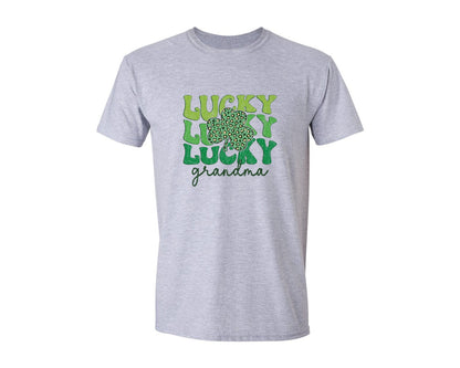 brand:Generic|color:Sports Grey / Athletic Heather|St Patricks Day Lucky Grandma Graphic T-Shirt