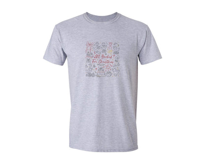 brand:Generic|color:Sports Grey / Athletic Heather|All Booked For Christmas Goose Reading Graphic T-Shirt