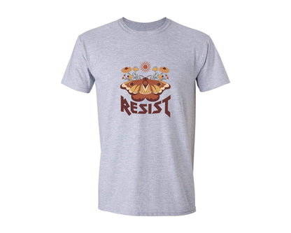 brand:Generic|color:Sports Grey / Athletic Heather|Resist Mystic Moth Graphic T-Shirt