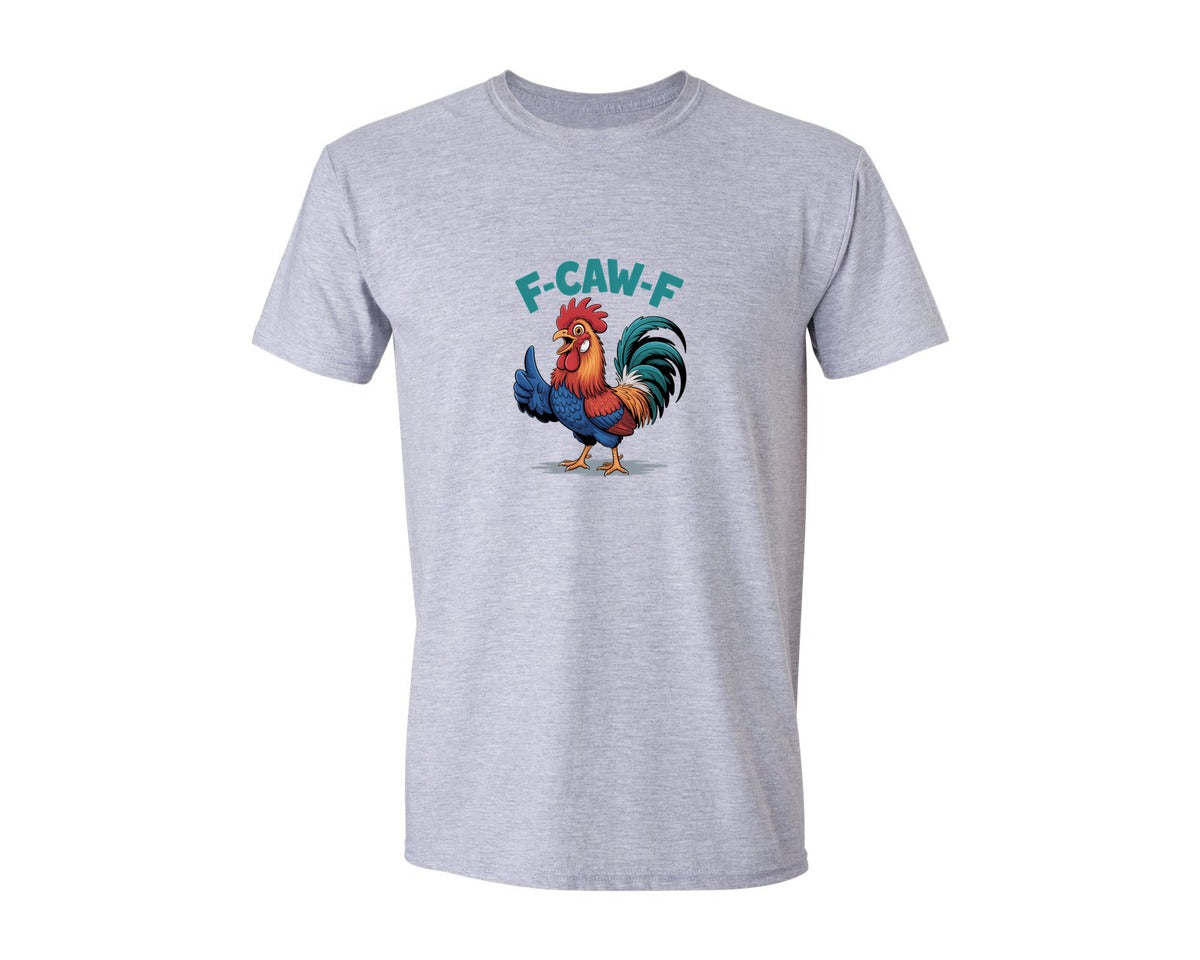 brand:Generic|color:Sports Grey / Athletic Heather|Funny Chicken F Caw F Chicken Graphic T-Shirt