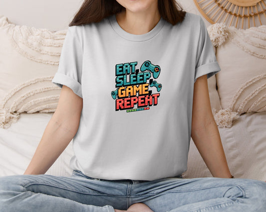 Eat Sleep Game Repeat Gamer Shirt Graphic T-Shirt