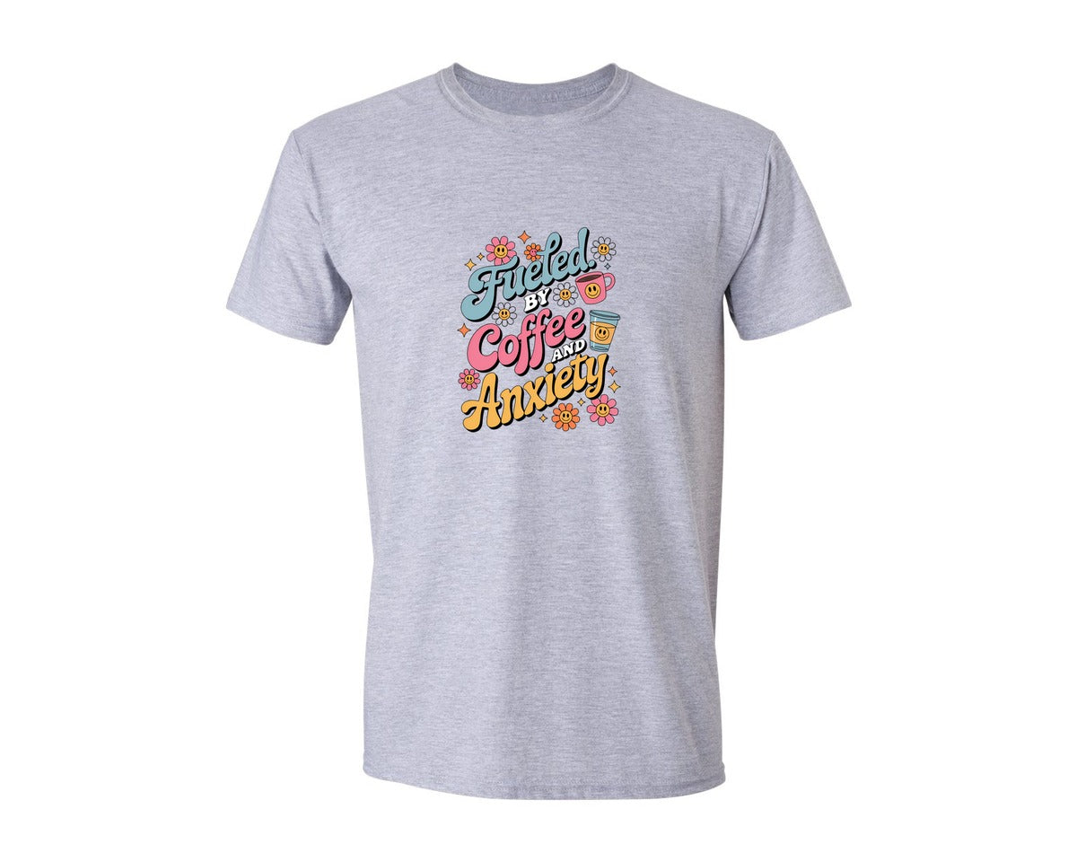 brand:Generic|color:Sports Grey / Athletic Heather|Coffee Retro Vertical Funny Art Graphic T-Shirt