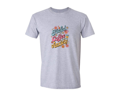 brand:Generic|color:Sports Grey / Athletic Heather|Coffee Retro Vertical Funny Art Graphic T-Shirt