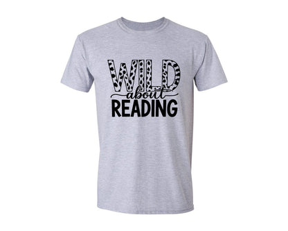 brand:Generic|color:Sports Grey / Athletic Heather|Wild About Reading Teacher Life Graphic T-Shirt