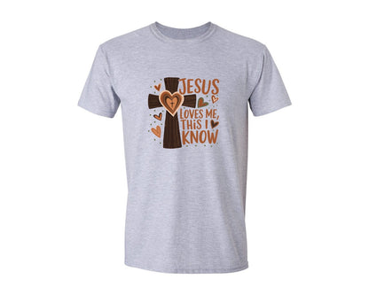 brand:Generic|color:Sports Grey / Athletic Heather|Jesus Loves Me This I Know 4 Graphic T-Shirt