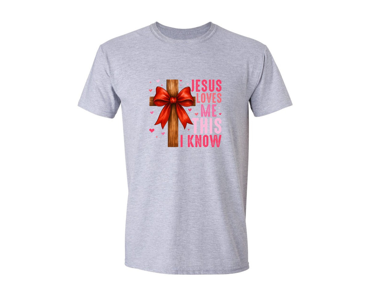 brand:Generic|color:Sports Grey / Athletic Heather|Jesus Loves Me This I Know 3 Graphic T-Shirt