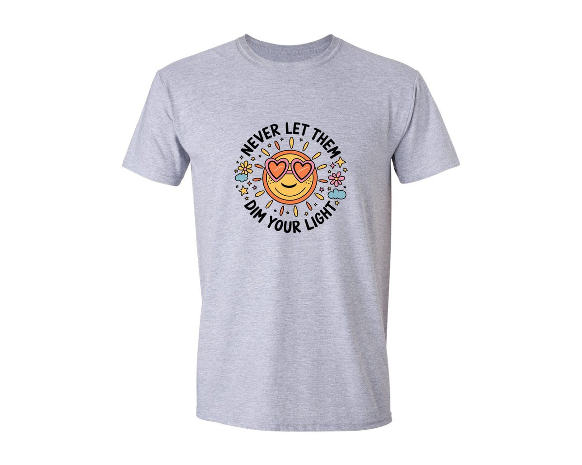 brand:Generic|color:Sports Grey / Athletic Heather|Never Let Them Dim Your Light 3 Graphic T-Shirt