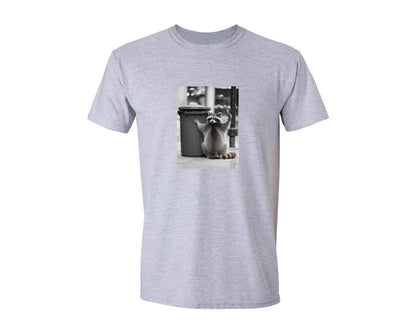 brand:Generic|color:Sports Grey / Athletic Heather|Racoon Selfie With Trash Can T Shirt Graphic T-Shirt