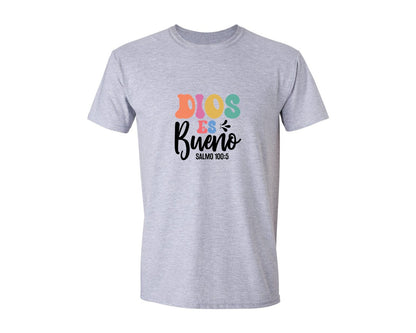 brand:Generic|color:Sports Grey / Athletic Heather|Dios Es Bueno Salmo Cien Cinco Graphic T-Shirt