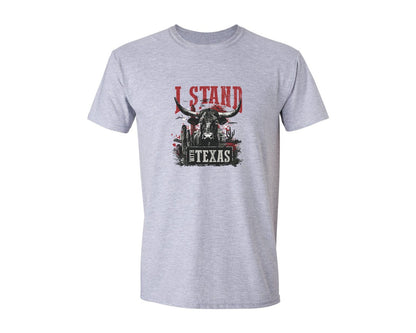 brand:Generic|color:Sports Grey / Athletic Heather|I Stand With Texas T Shirt Design Graphic T-Shirt