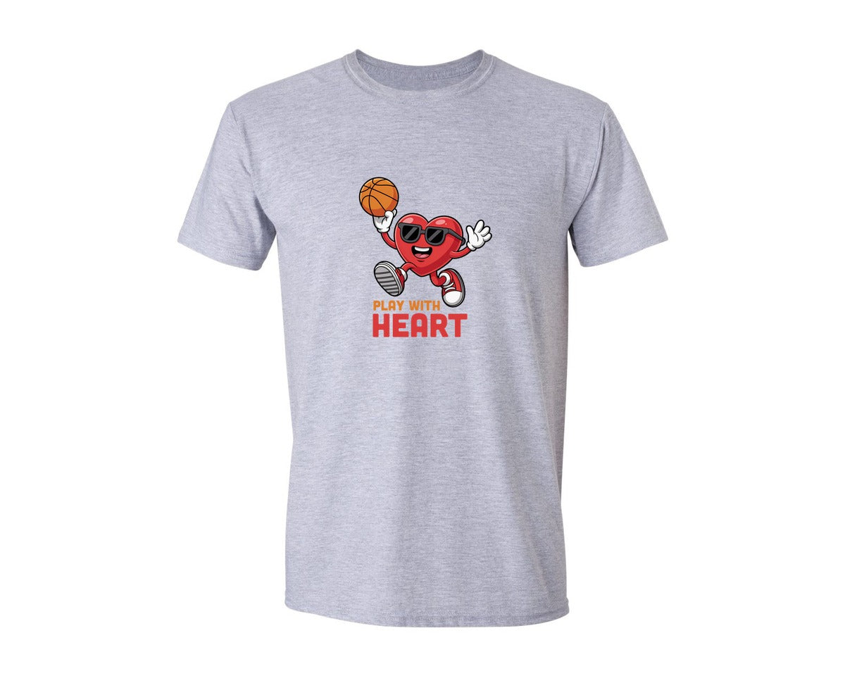 brand:Generic|color:Sports Grey / Athletic Heather|Play With Heart Basketball Graphic T-Shirt